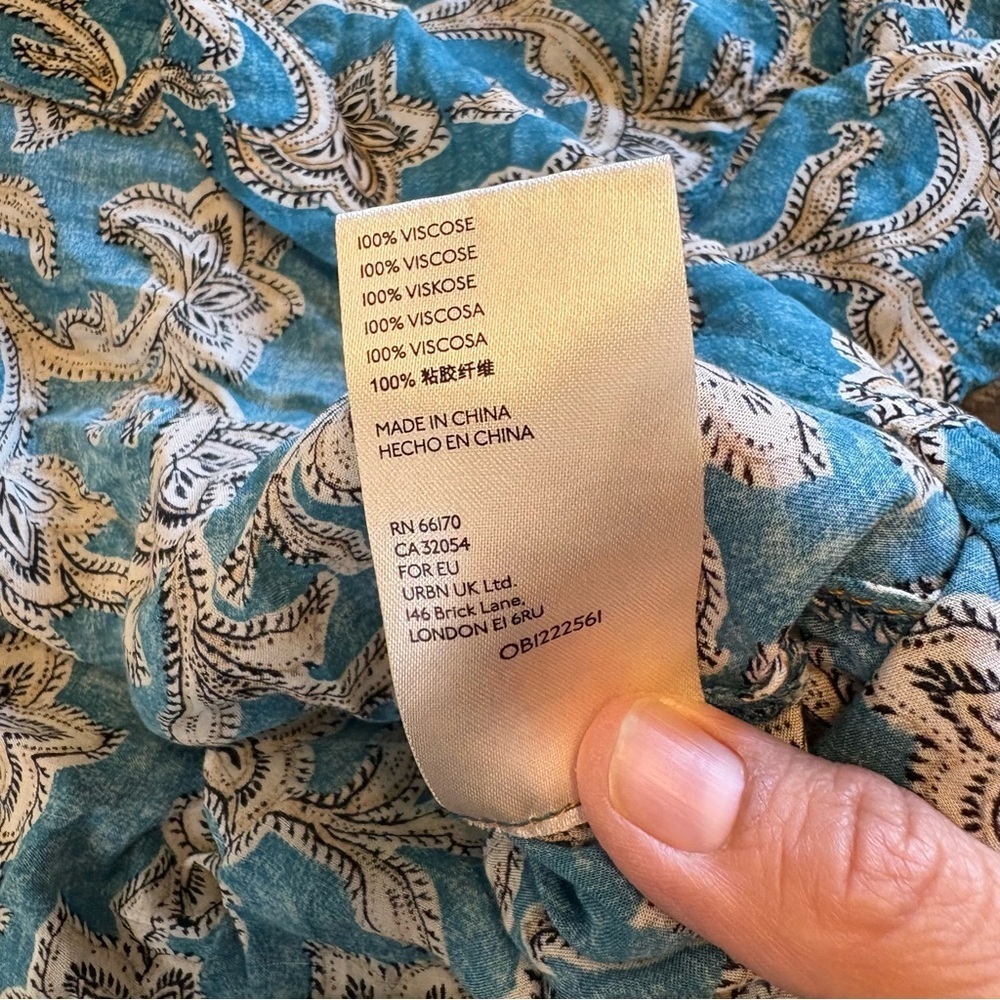 Anthropologie Pilcro Leilani Tunic Buttondown Paisley Utility Front Pockets S - Picture 10 of 10